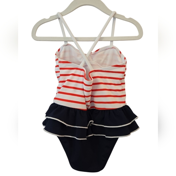 JANIE AND JACK RECYCLED STRIPED AMERICANA SWIMSUIT. SIZE 3 - Picture 3 of 8